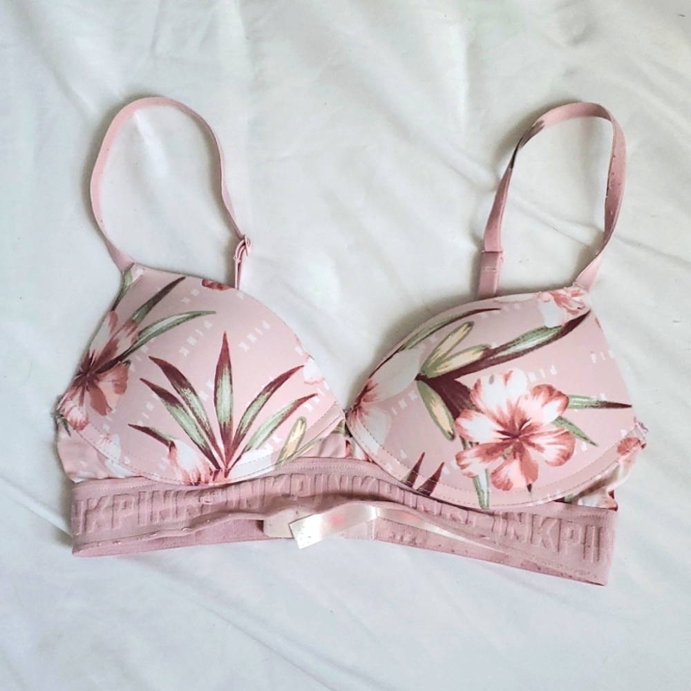 VICTORIA'S SECRET PINK WIRELESS PUSH UP BRA 32B